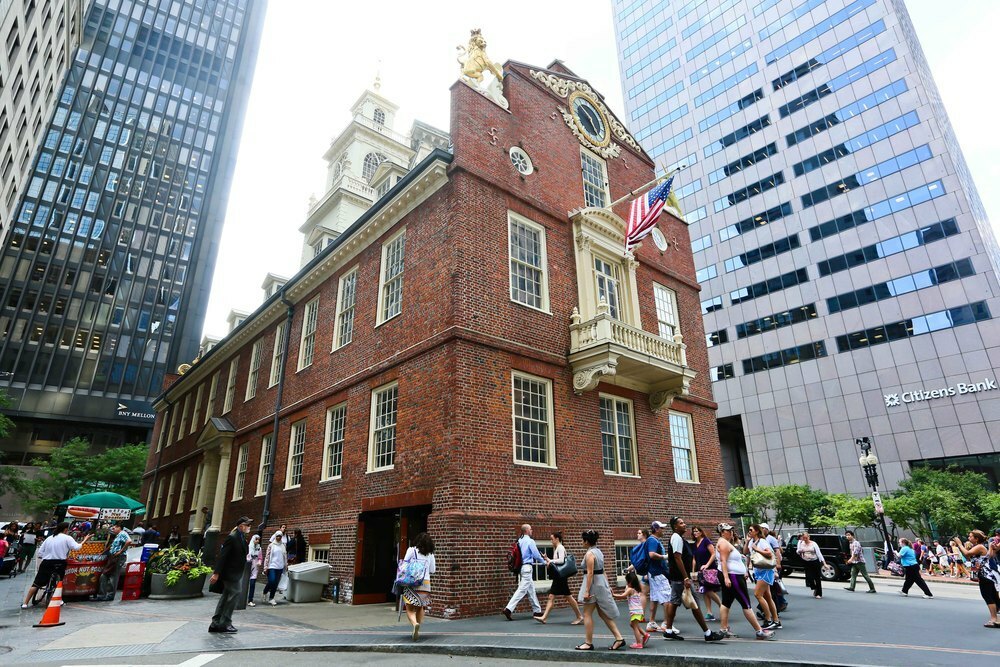 Eua massachusetts old state house no centro histórico da cidade de boston  perto de beacon hill e freedom trail