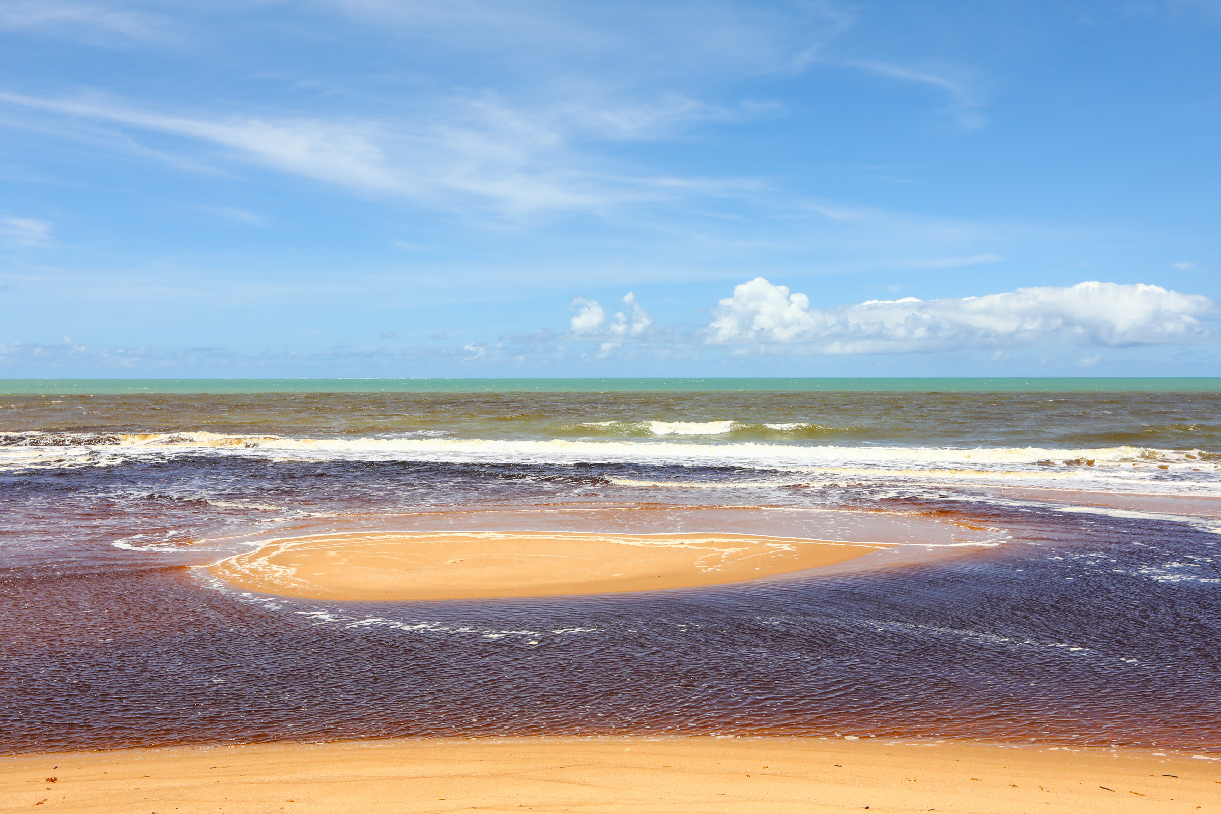 Maré em Cumuruxatiba
