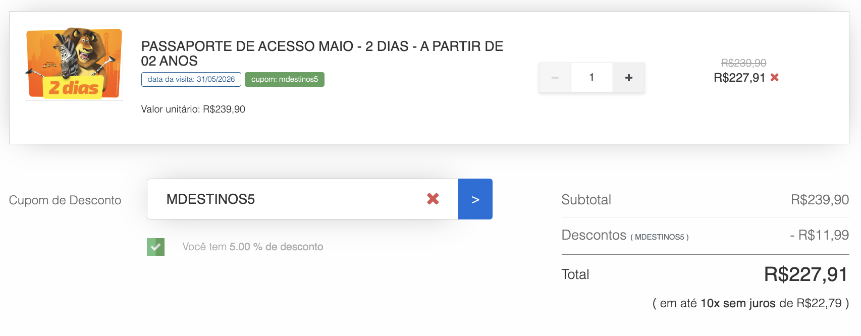 Cupom de desconto Beto Carrero 2026 - 5% OFF na compra do ingresso